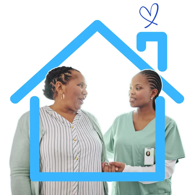 Cedar Grove caregiver with a client at home