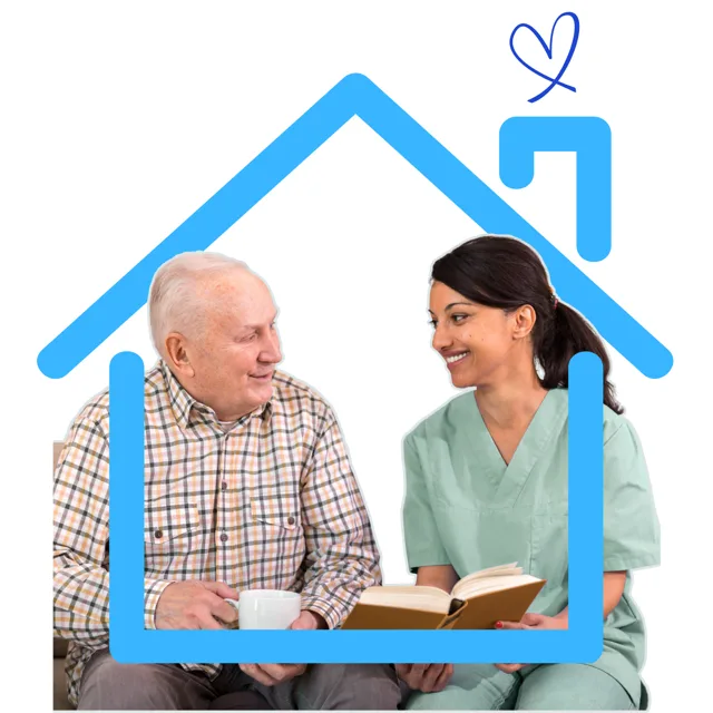Cedar Grove caregiver with a client at home