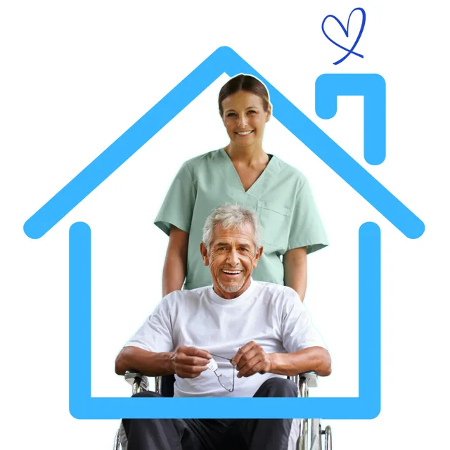 Cedar Grove caregiver with a client at home
