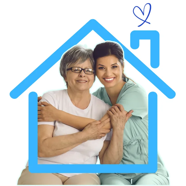 Cedar Grove caregiver with a client at home